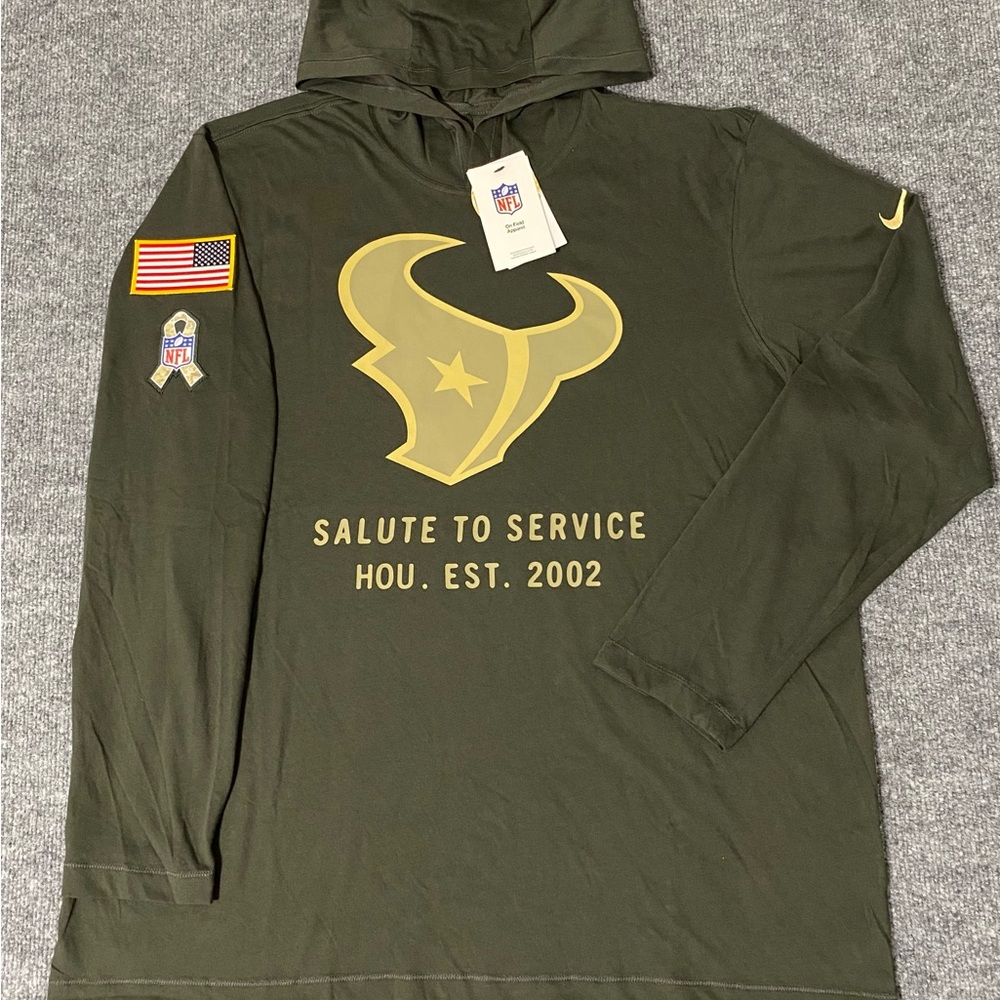 Nike On Field Houston Texans Salute To Service 2025 Mens XL Hoodie Shirt NWT